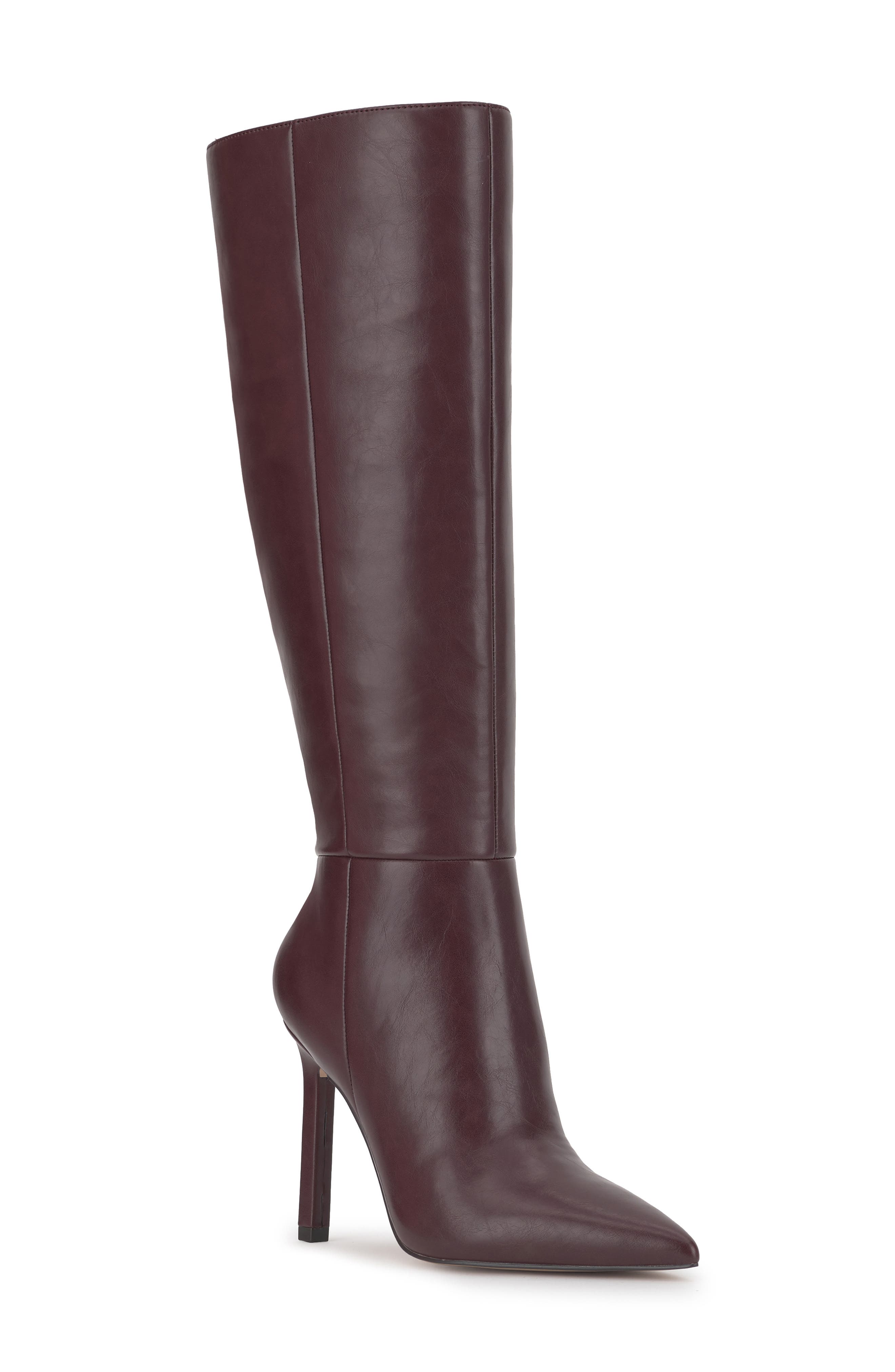 Dilea Faux Leather Knee High Boot, Main, color, CHERRY MAHOGANY