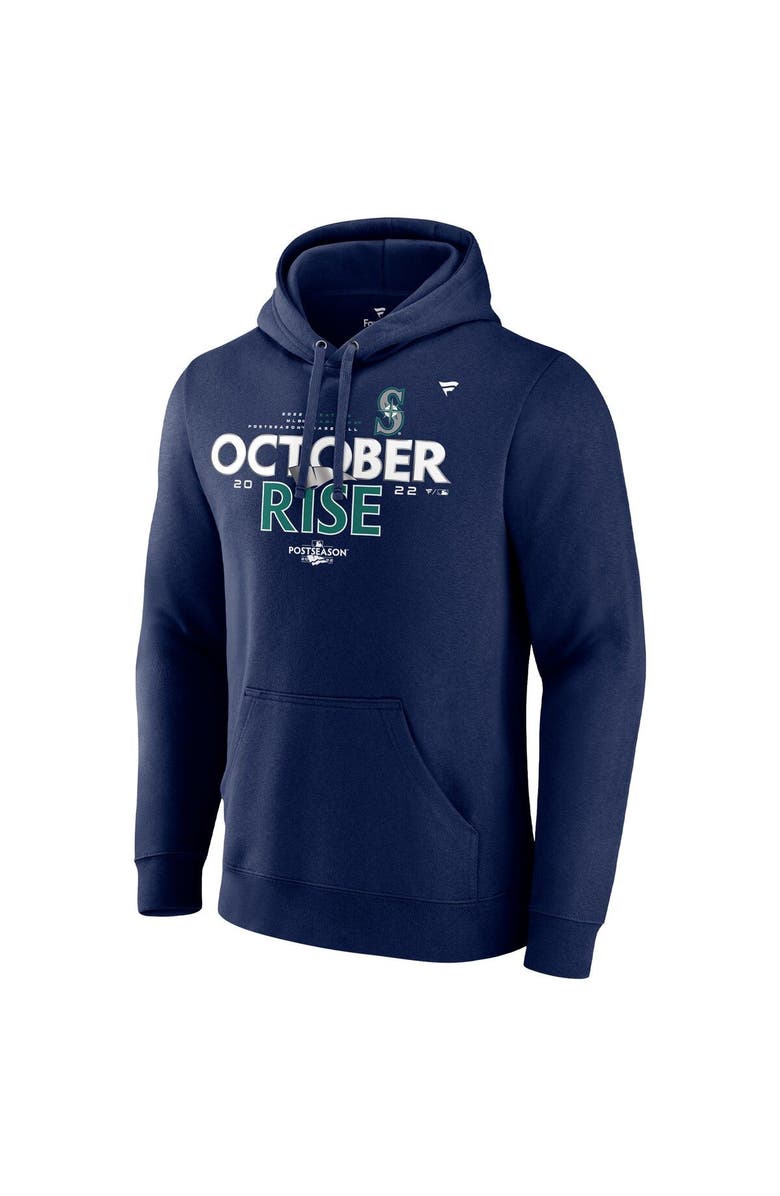 FANATICS Men's Fanatics Branded Navy Seattle Mariners 2022 Postseason Locker Room Pullover Hoodie, Alternate, color,