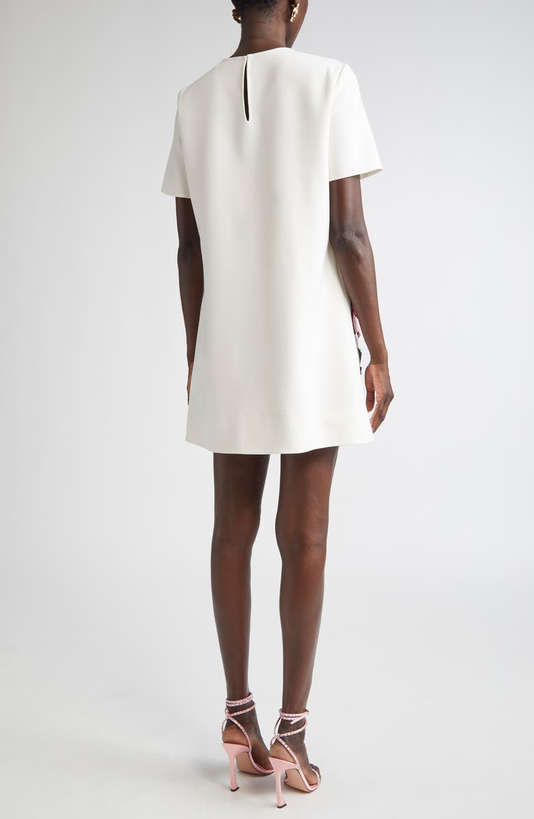 Oscar de la Renta Rose Embroidered Wool Blend Minidress, Alternate, color, 