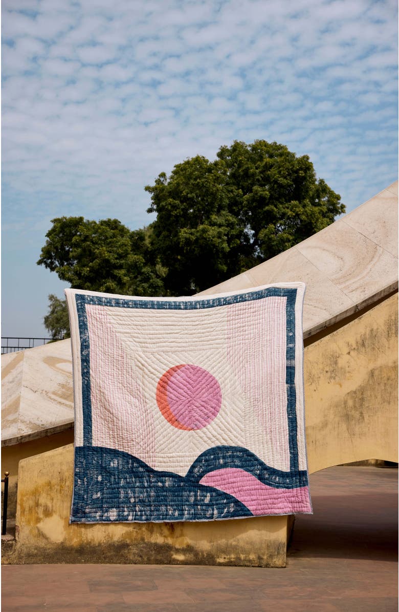 CQC LA Solstice Quilt - Queen with 2 shams, Alternate, color, Purple, Blue