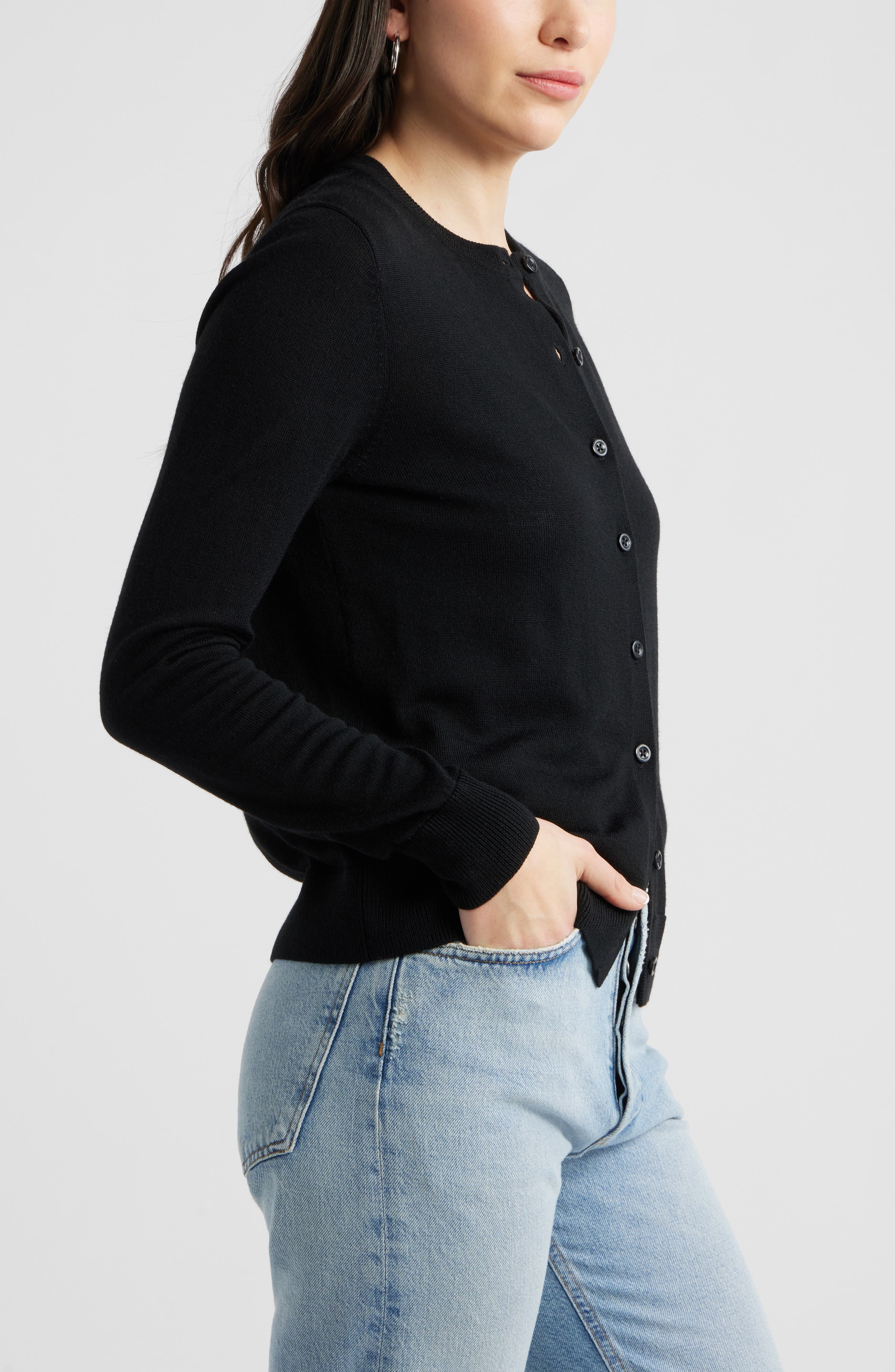 Женские Caslon® Merino Wool Blend Cardigan — фото 4