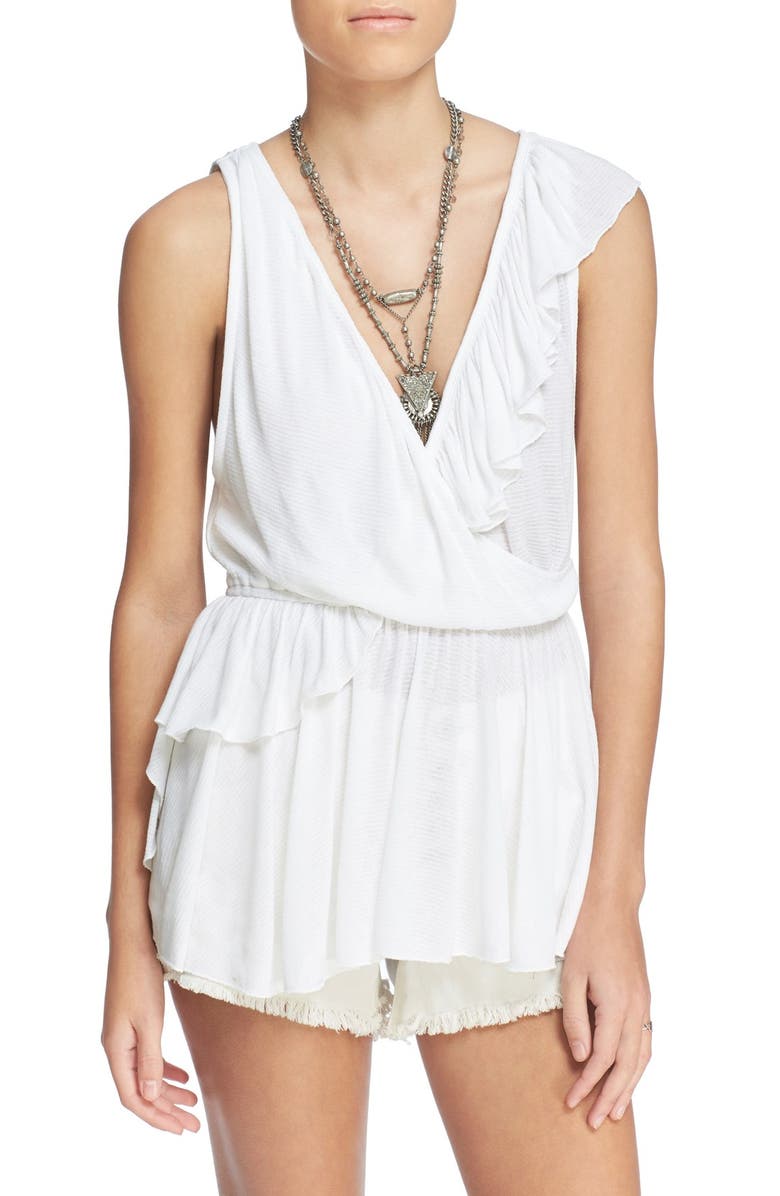 Free People 'Float Away' Asymmetrical Ruffle Tank, Alternate, color, 