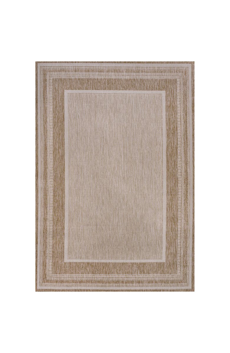 JONATHAN Y Beckett Classic Casual Border Stripe Indoor/Outdoor Area Rug, Main, color, Beige/Cream