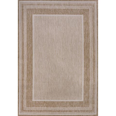 Beckett Classic Casual Border Stripe Indoor/Outdoor Area Rug