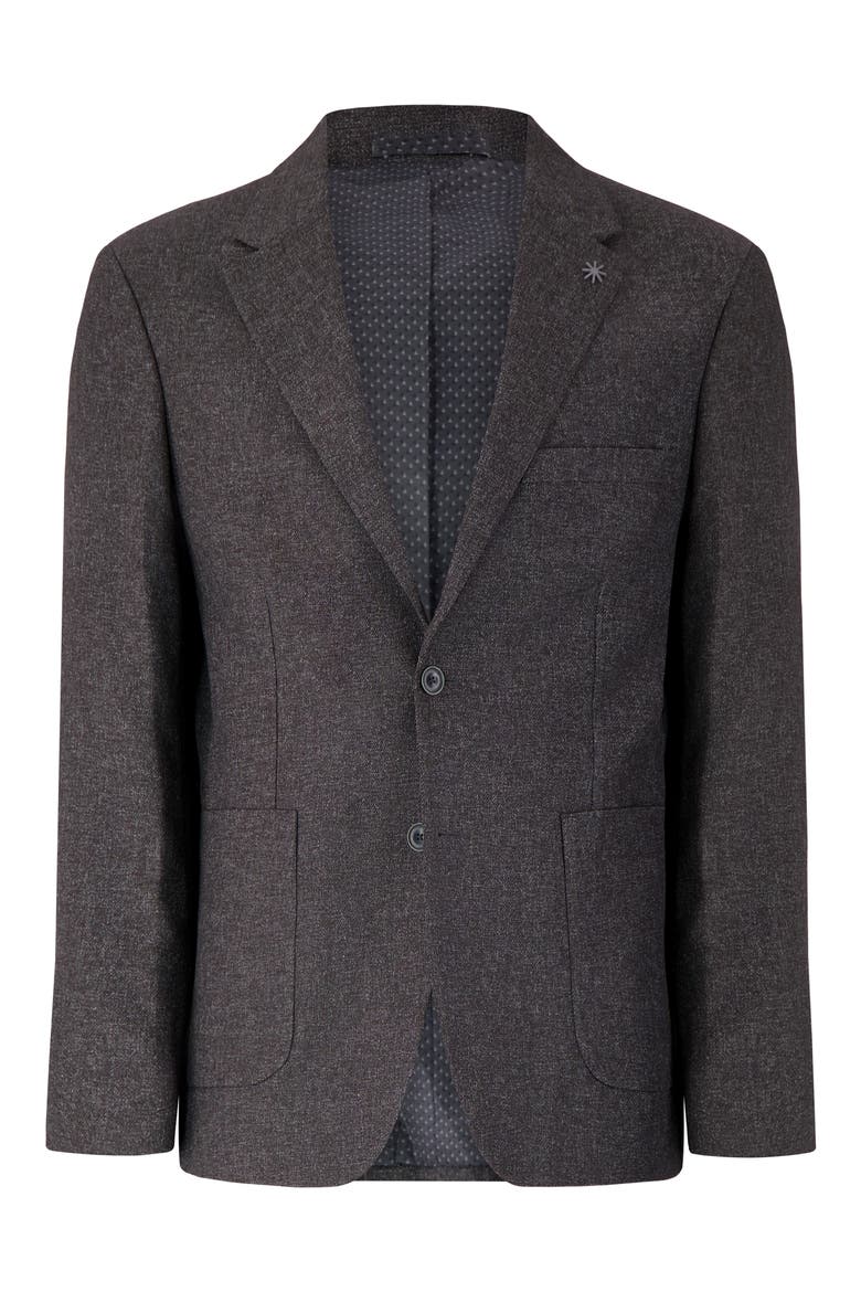 Speckled Look Recycled Polyester Blend Sport Coat, Alternate, color, CHARCOAL