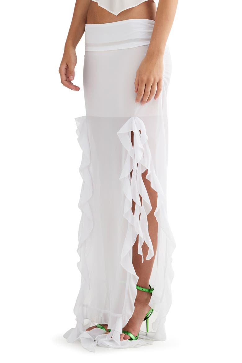 Rendezvous Ruffle Maxi Skirt, Alternate, color, PORCELAIN