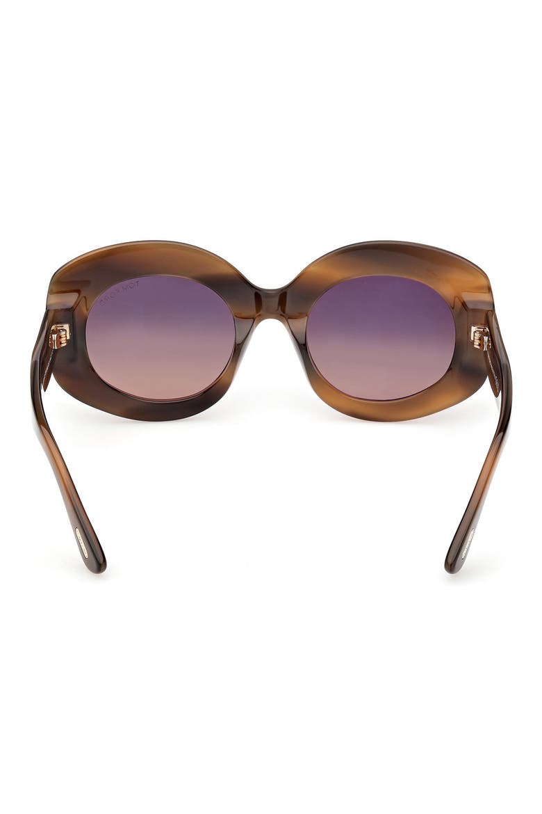 Claudette 51mm Round Sunglasses, Alternate, color, BEIGE HAVANA / GRADIENT PLUM