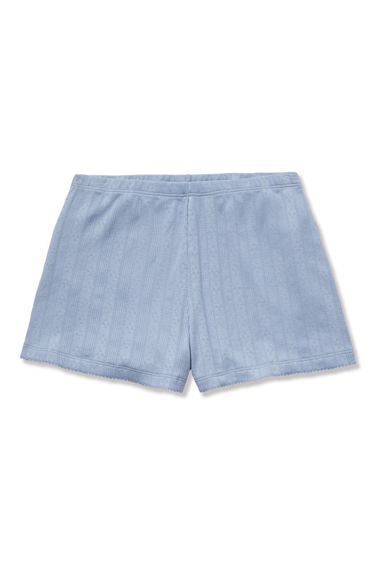 Pima Cotton Pointelle Shorts, Alternate, color, BLUE