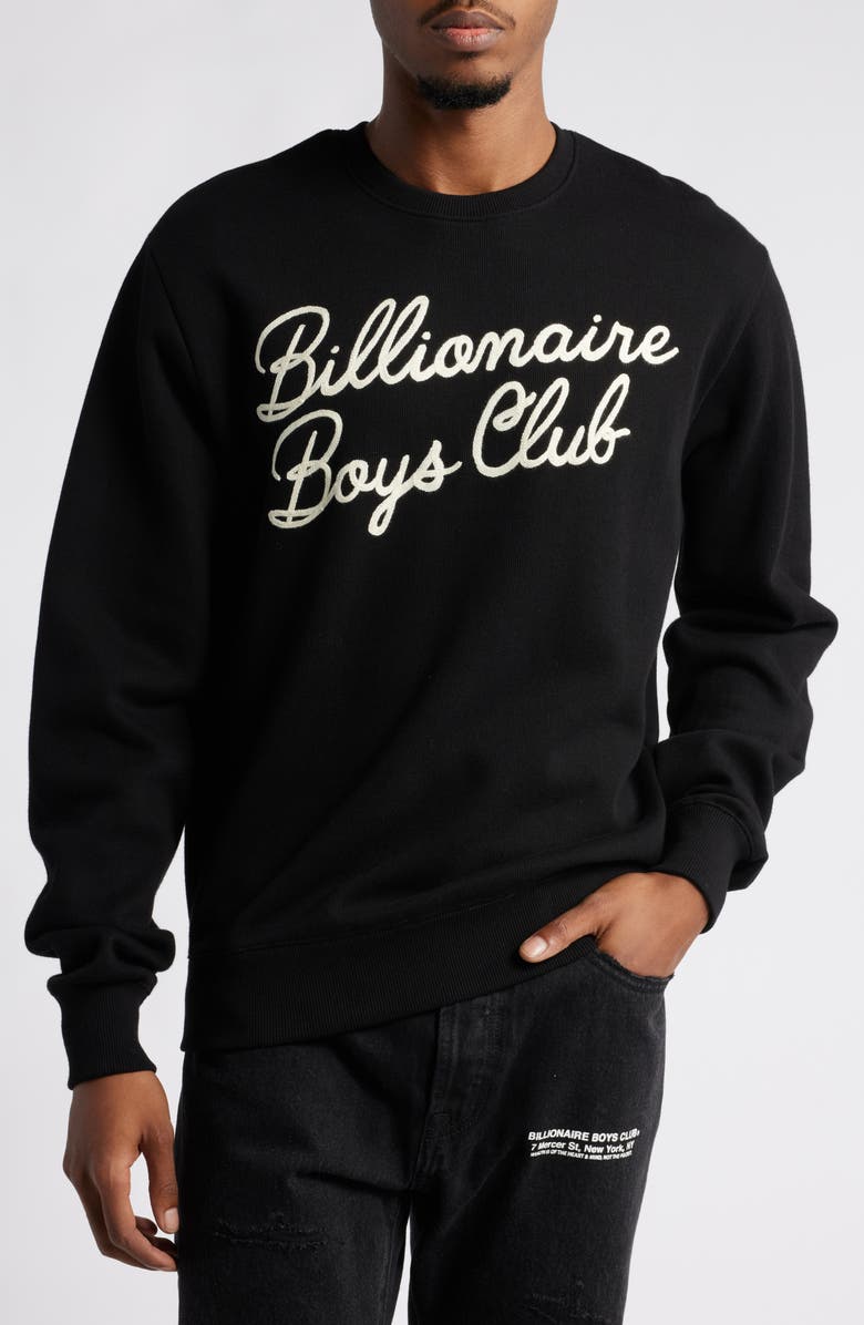 Billionaire Boys Club Signature Embroidered Cotton Graphic Sweatshirt, Main, color, 