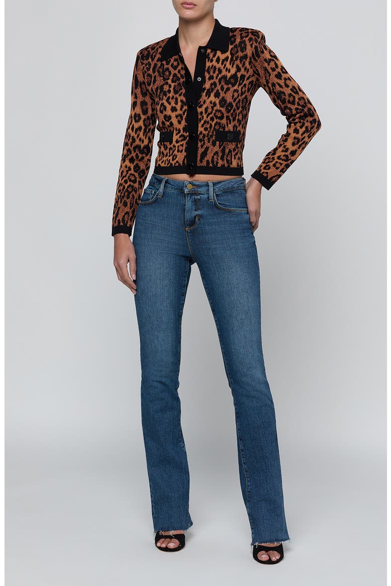 Osiris Jacquard Knit Jacket, Alternate, color, TAN MULTI JAVAN LEOPARD
