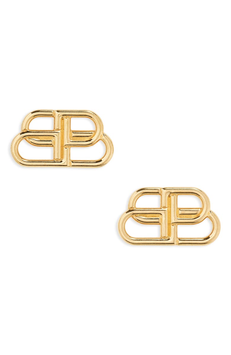 Balenciaga Interlocking Logo Stud Earrings, Main, color, 