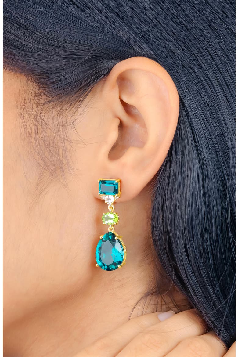 Quartz Drop Earrings, Alternate, color, BLUE