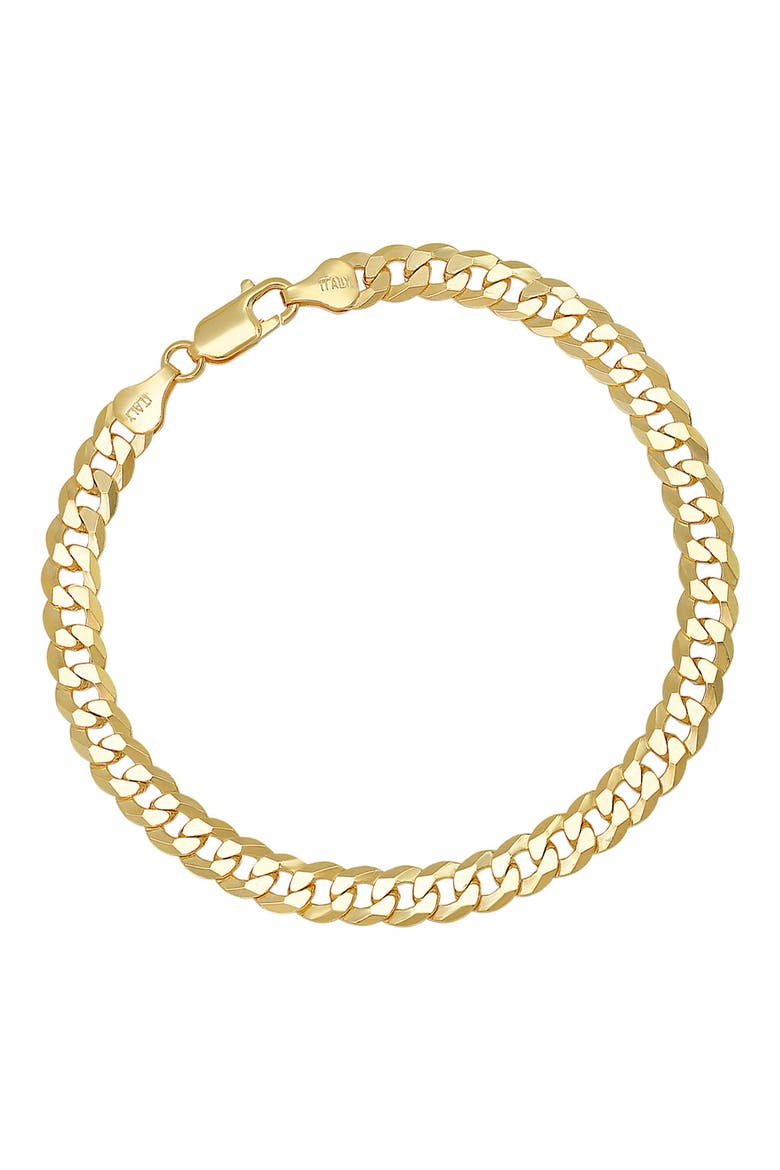 14K Gold Plate Sterling Silver Chain Bracelet, Alternate, color, GOLD