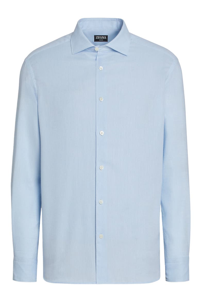 Cashco Cotton & Cashmere Button-Up Shirt, Alternate, color, GHIACCIO