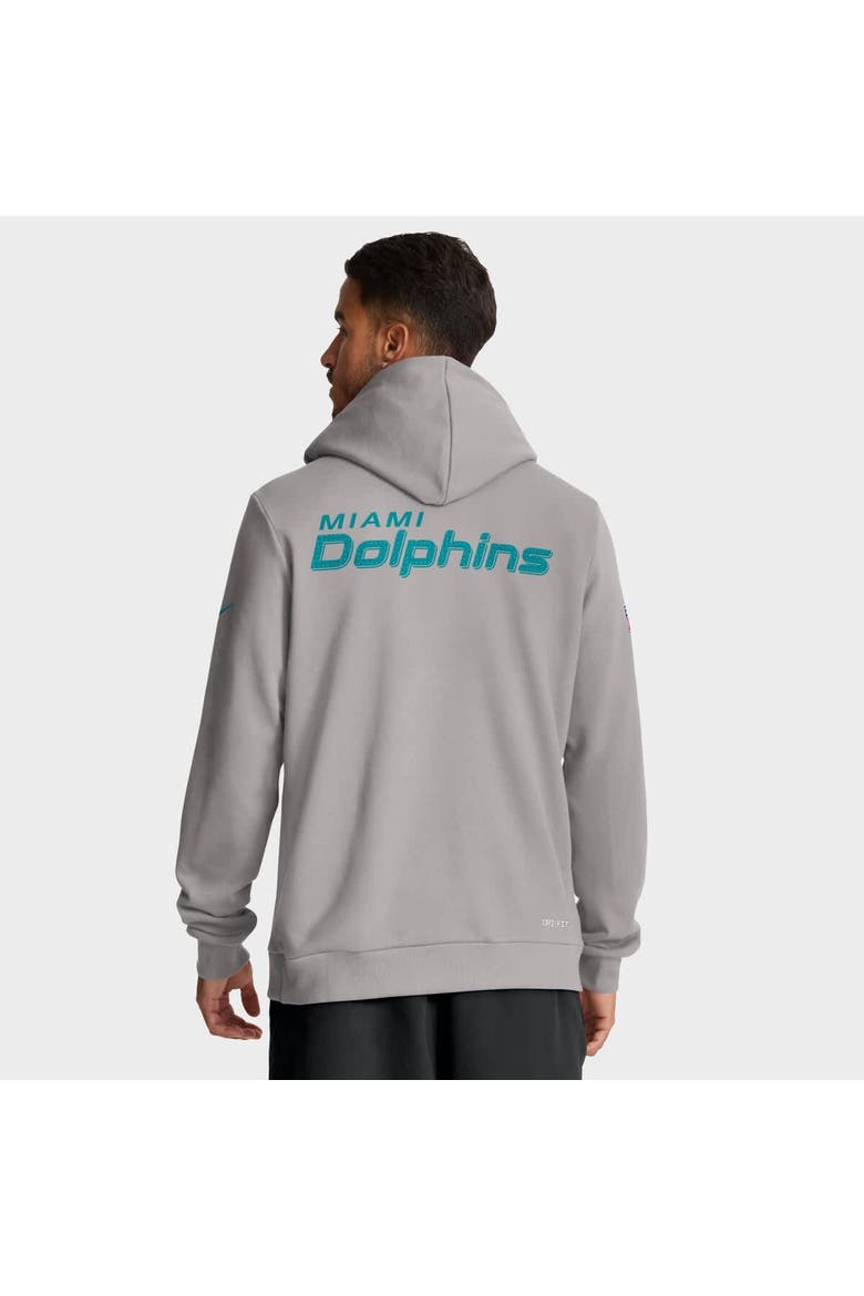 Men's Nike Charcoal Miami Dolphins Sideline Standard Issue Initial Home Dri-FIT Hoodie, Alternate, color, Charcoal