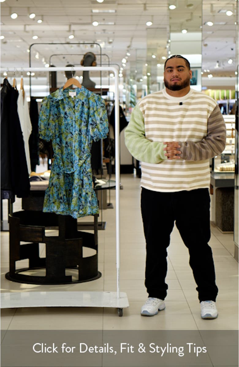 Halbini Dahlia Print Puff Sleeve Belted Shirtdress, sales video thumbnail