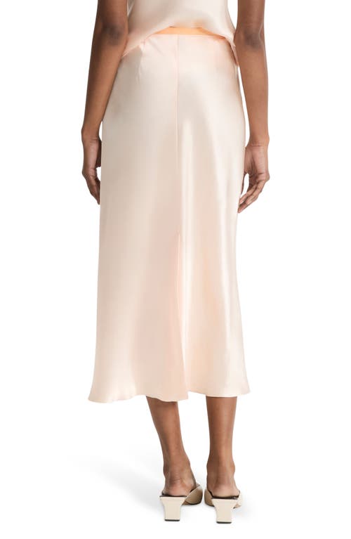 Shop Vince Contrast Waistband Satin Skirt In Lychee