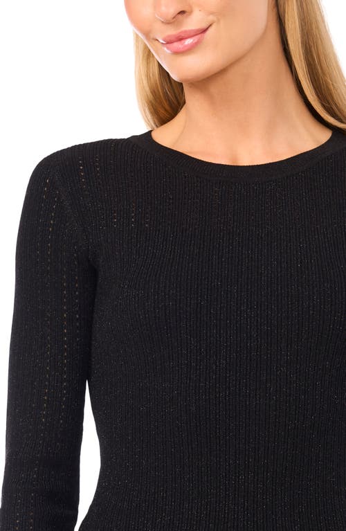 Ted Baker Metallic Pointelle Sweater In Black