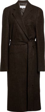 Maison Margiela Herringbone Wool Wrapped Coat