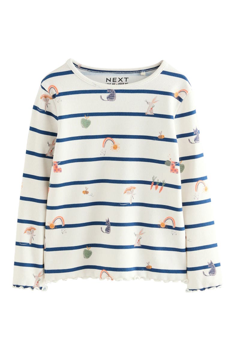 Kids' Stripe Long Sleeve Cotton T-Shirt, Main, color, NEUTRAL