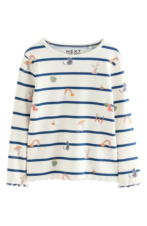 Kids' Stripe Long Sleeve Cotton T-Shirt (Little Kid)