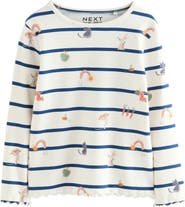 NEXT Kids' Stripe Long Sleeve Cotton T-Shirt