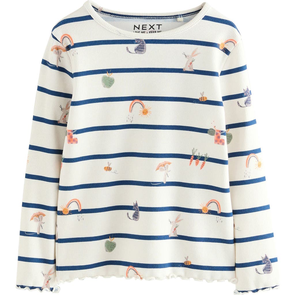 Next Kids' Stripe Long Sleeve Cotton T-shirt In Multi