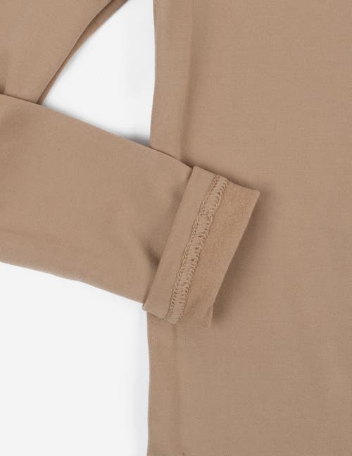 Leveret Kids Solid Thermal Pajamas In Brown