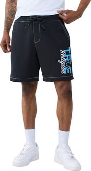 True Religion Stay True Big T Fleece Drawstring Sweat Shorts