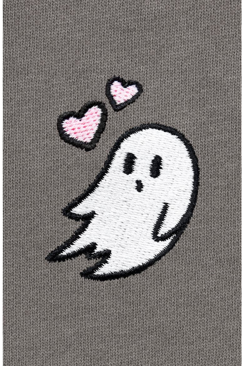 Heartly Ghost Midweight Fleece Faded Zip Hooded Sweatshirt, Alternate, color, Faded Gray