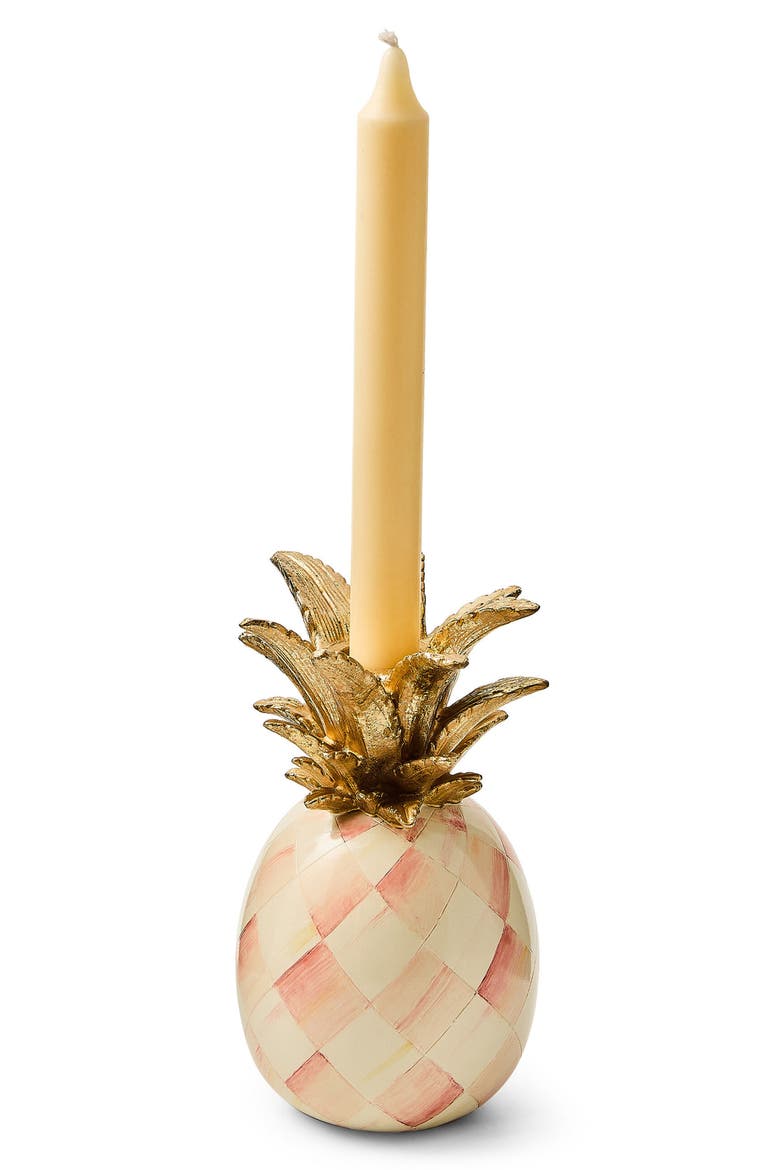 Rosy Pineapple Candleholder, Alternate, color, ROSY