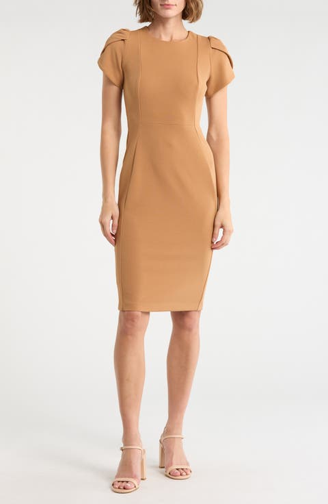Tulip Sleeve Sheath Dress