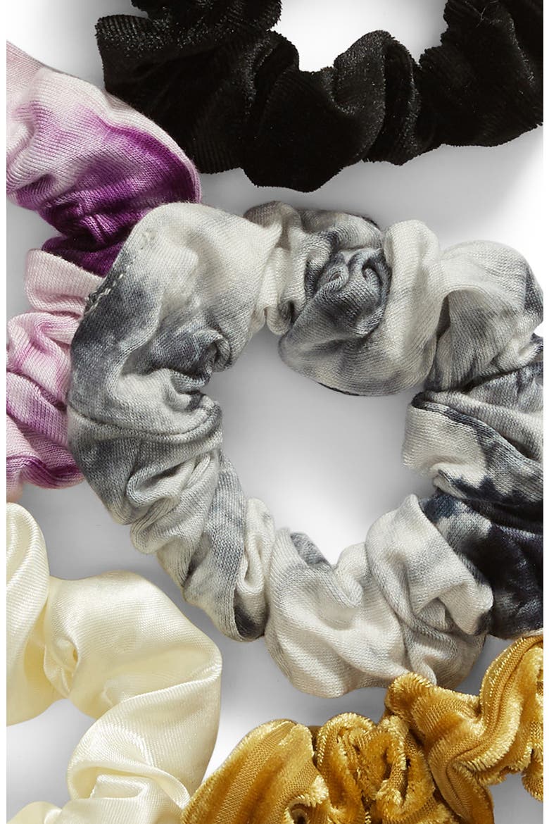 x Claudia Sulewski Set of 5 Scrunchies, Alternate, color, BLACK COMBO
