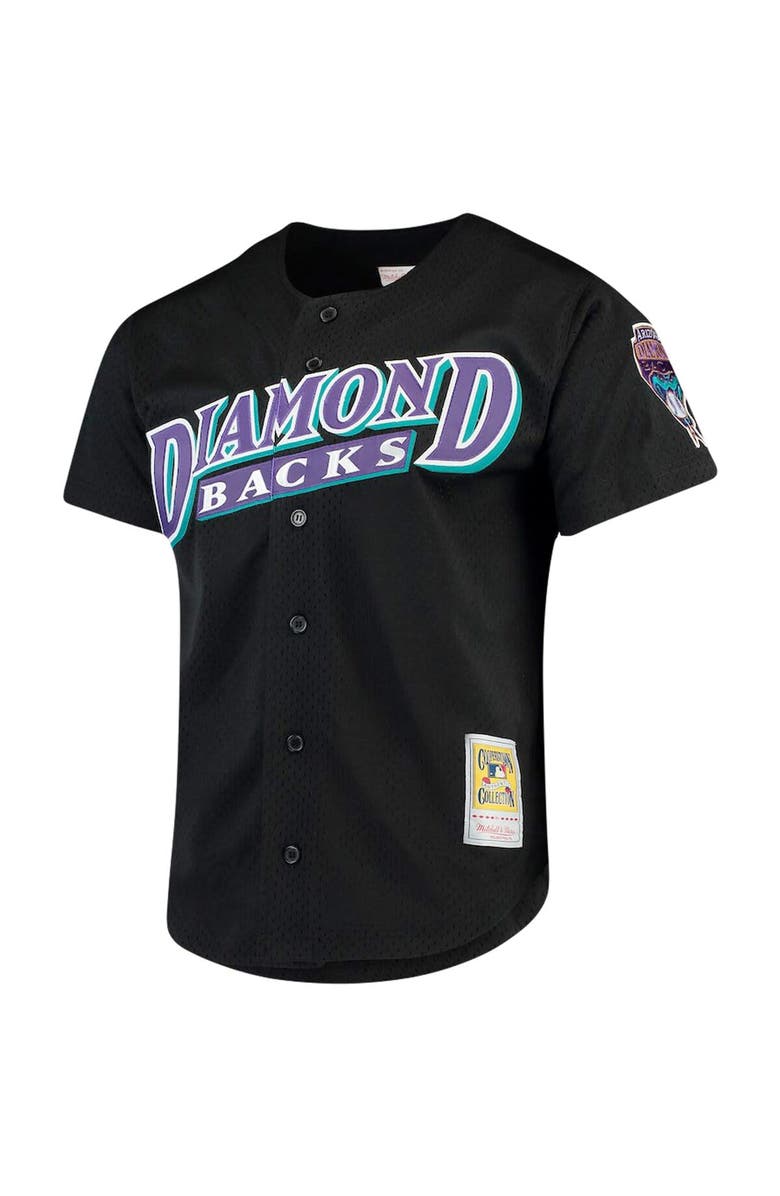 Mitchell & Ness Men's Mitchell & Ness Randy Johnson Black Arizona Diamondbacks Big & Tall Cooperstown Collection Mesh Button-Up Jersey, Alternate, color, 