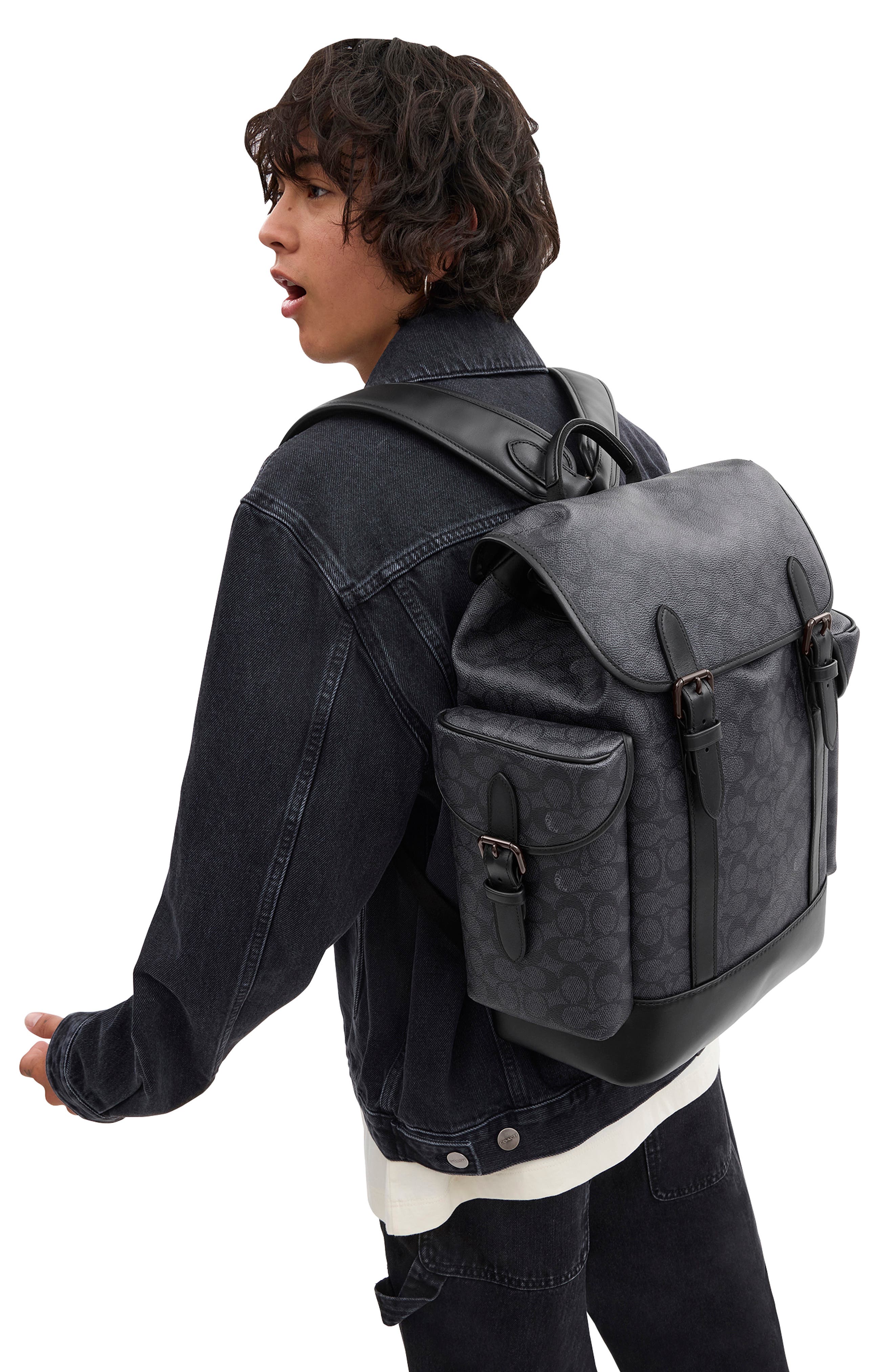 COACH Hitch Coated Canvas Backpack, Alternate, color, 
