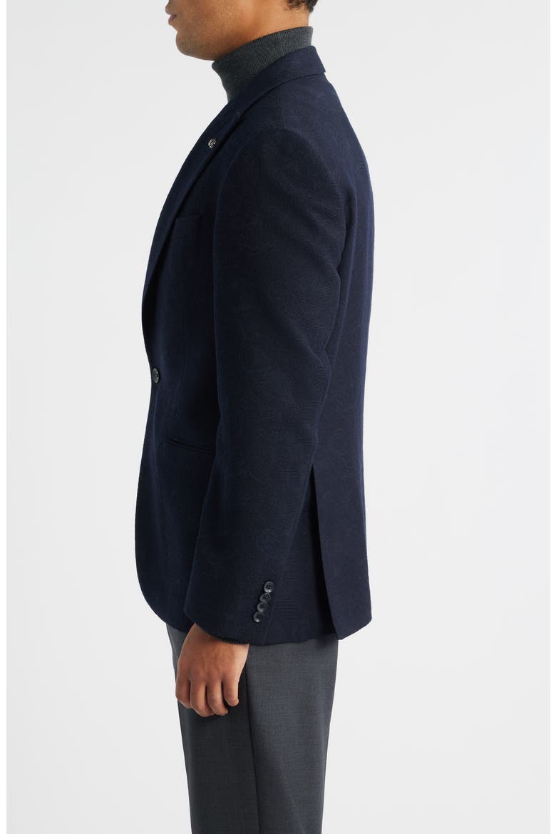Erie Peak Lapel Navy Textured Wool Blazer, Alternate, color, NAVY