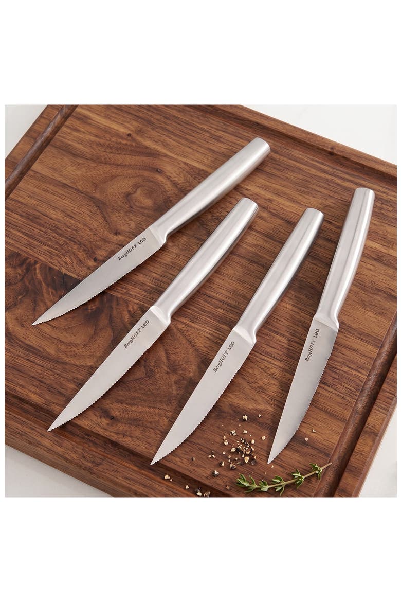 Leo Legacy 4-Piece Steak Knife Set, Alternate, color, SILVER