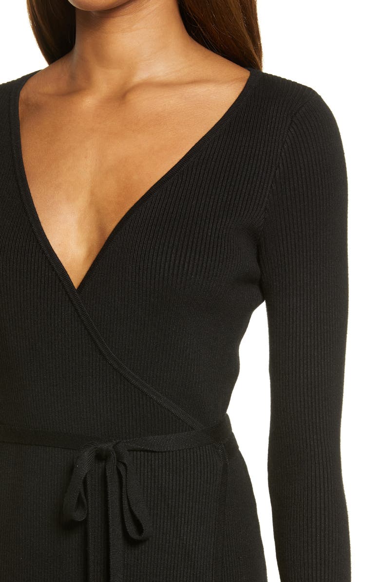 GUESS Everly Long Sleeve Wrap Sweater Dress, Alternate, color, 