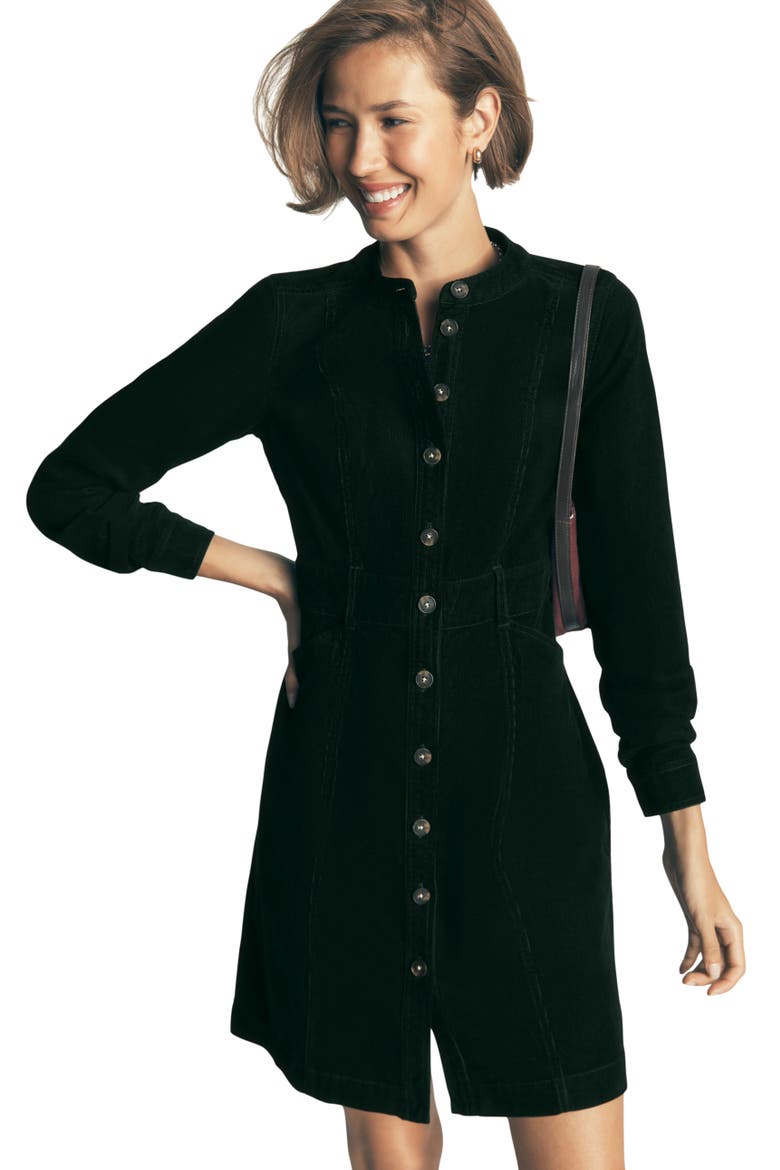 Zara Corduroy Minidress, Alternate, color, MIDNIGHT EMERALD