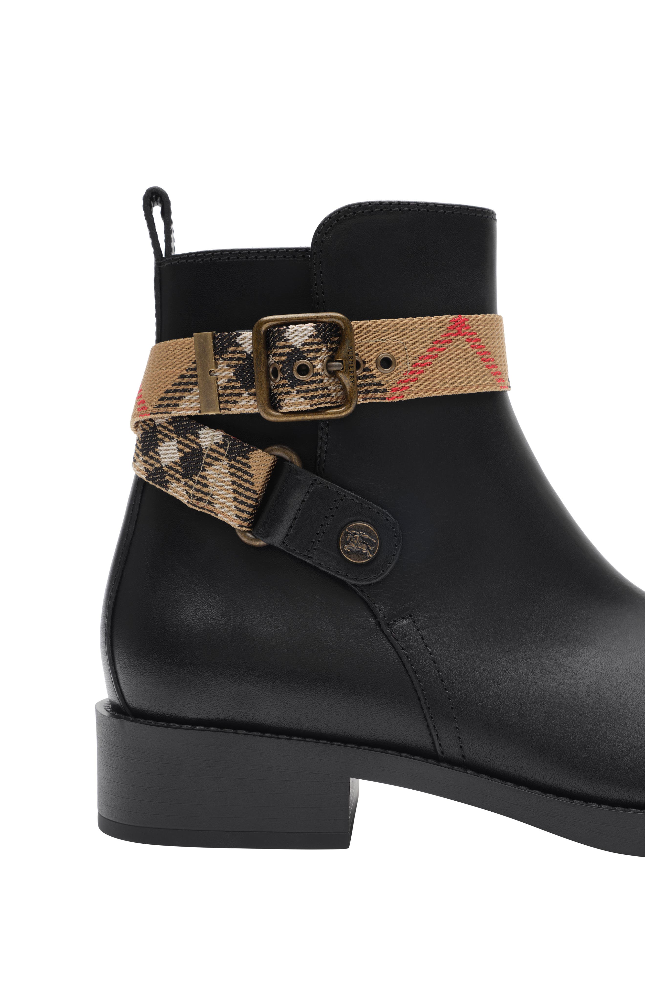 Burberry Huntley Belted Bootie, Alternate, color, Black