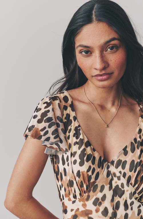 NEXT NEXT COW PRINT MESH MINIDRESS 