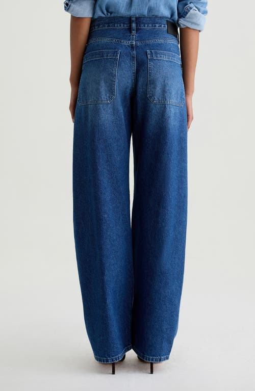 Ag Mercer High Waist Barrel Jeans In Brown
