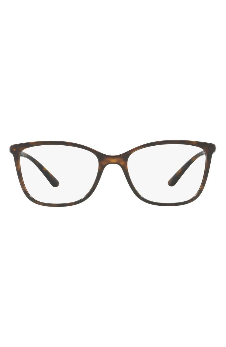 Dolce&Gabbana 52mm Rectangle Optical Glasses, Main, color, Havana