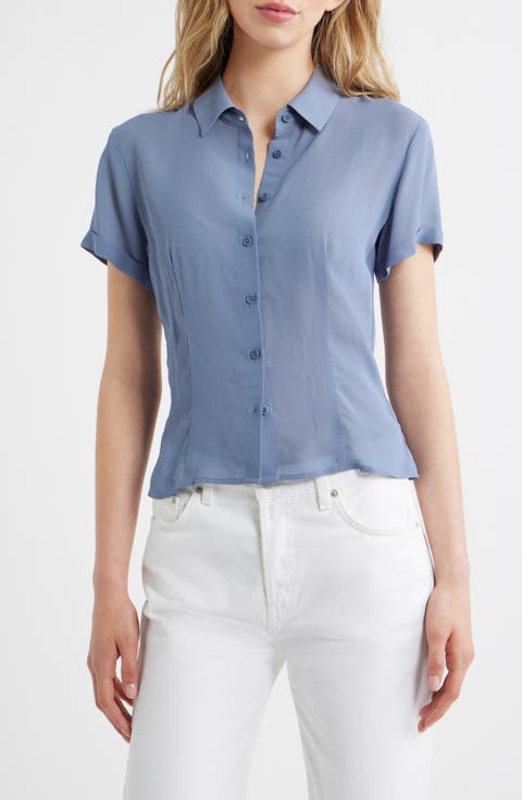 Corin Semi Sheer Button-Up Top