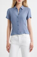 Reformation Corin Semi Sheer Button-Up Top