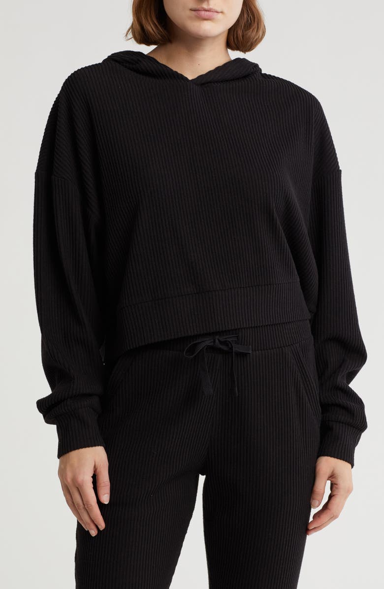 X by Gottex Crop Rib Hoodie, Main, color,