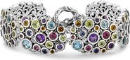 SAMUEL B. Sterling Silver Gemstone Cluster Link Bracelet