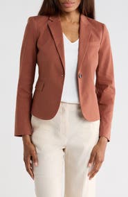 Theory Shrunken Stretch Linen Blend Blazer