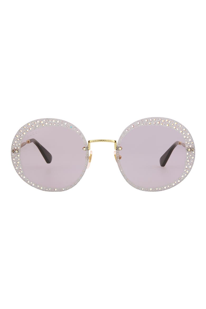 61mm Round Sunglasses, Main, color, GOLD VIOLET