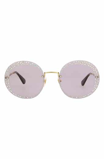 Gucci 61mm Round Sunglasses